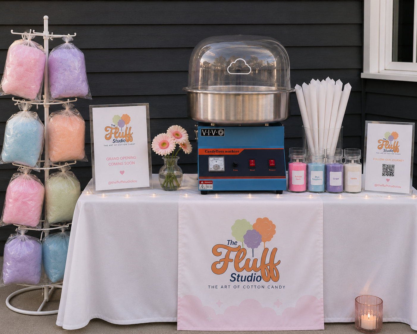 Artistic cotton candy creation